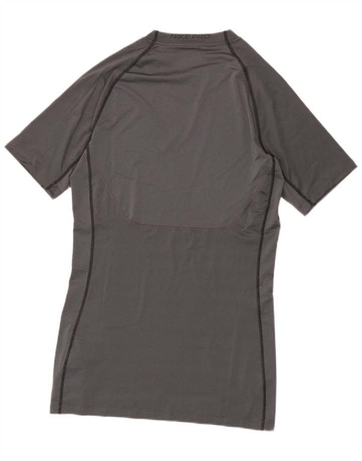 Nike Mens Dri Fit Slim Fit Graphic T-Shirt Top Large Gris Polyester