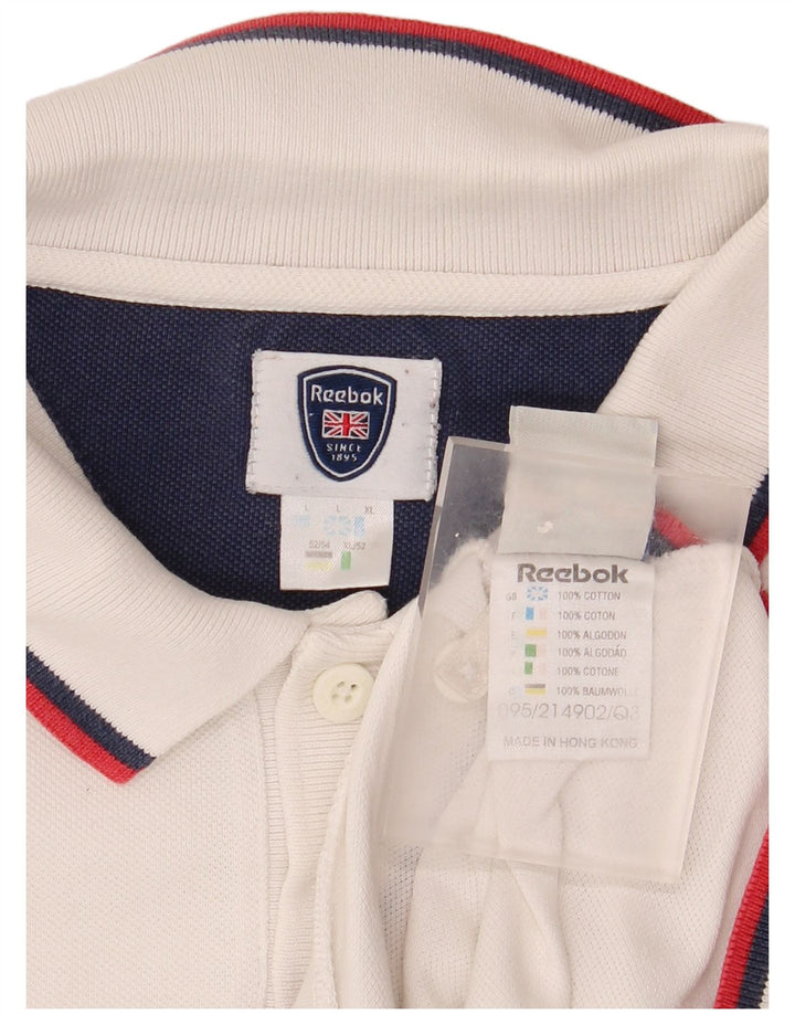 Reebok Polo Homme Grand Blanc Coton