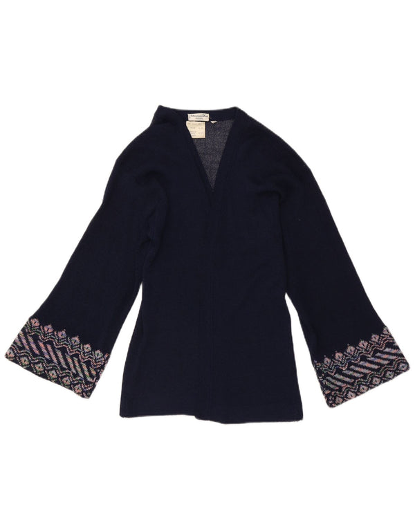 Christian Dior Femme Cardigan Ouvert Pull EU 42 Grand Bleu Marine Géométrique