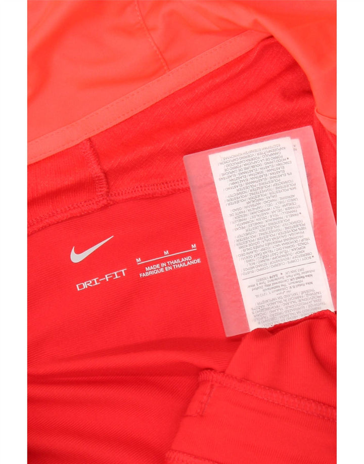 Nike Pull à capuche zippé Dri Fit pour femme UK 14 Polyester géométrique rouge moyen