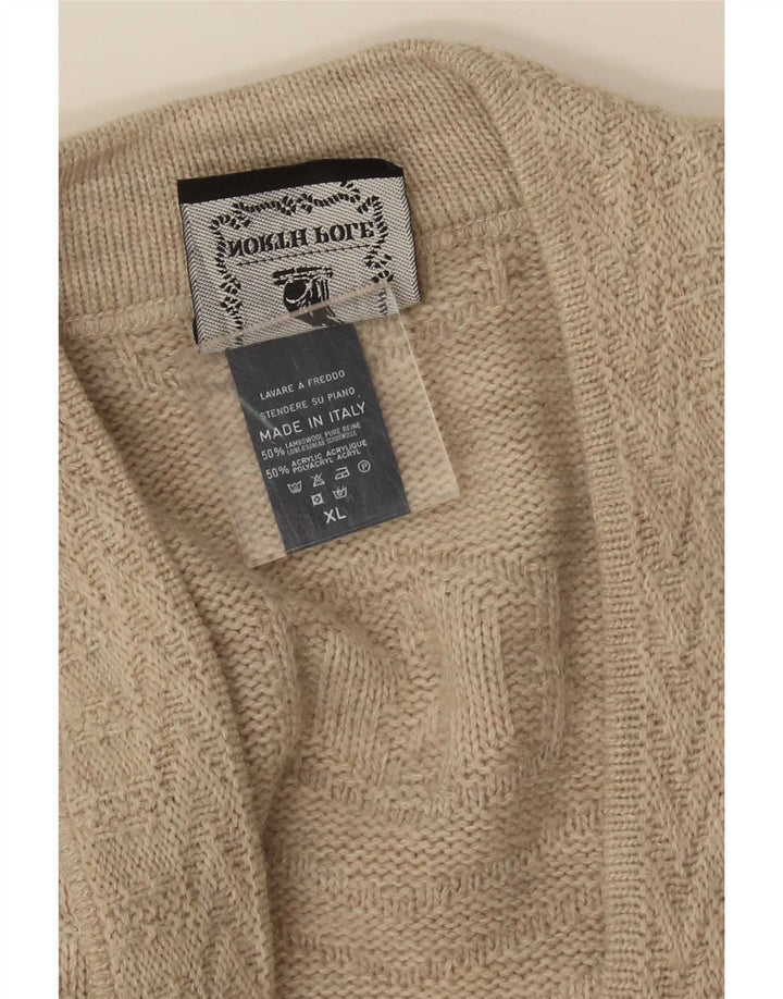 North Pole Pull Cardigan Homme XL Beige Laine d'Agneau