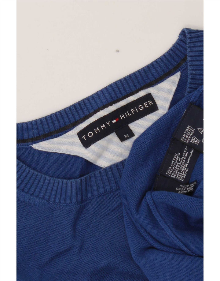 Tommy Hilfiger Pull à col rond coupe classique pour homme en coton bleu moyen