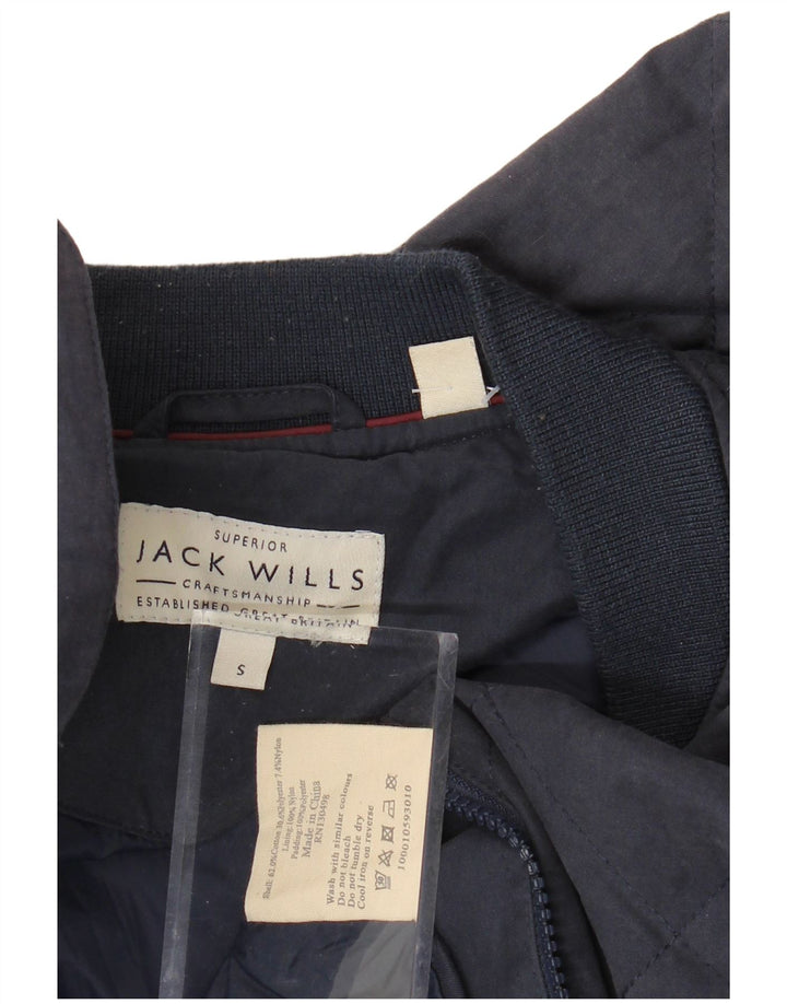 JACK WILLS Veste Bomber Homme UK 36 Petit Bleu Marine Coton