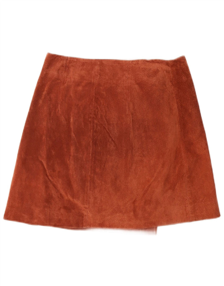 Mango Jupe portefeuille en daim pour femme Small W26 Marron