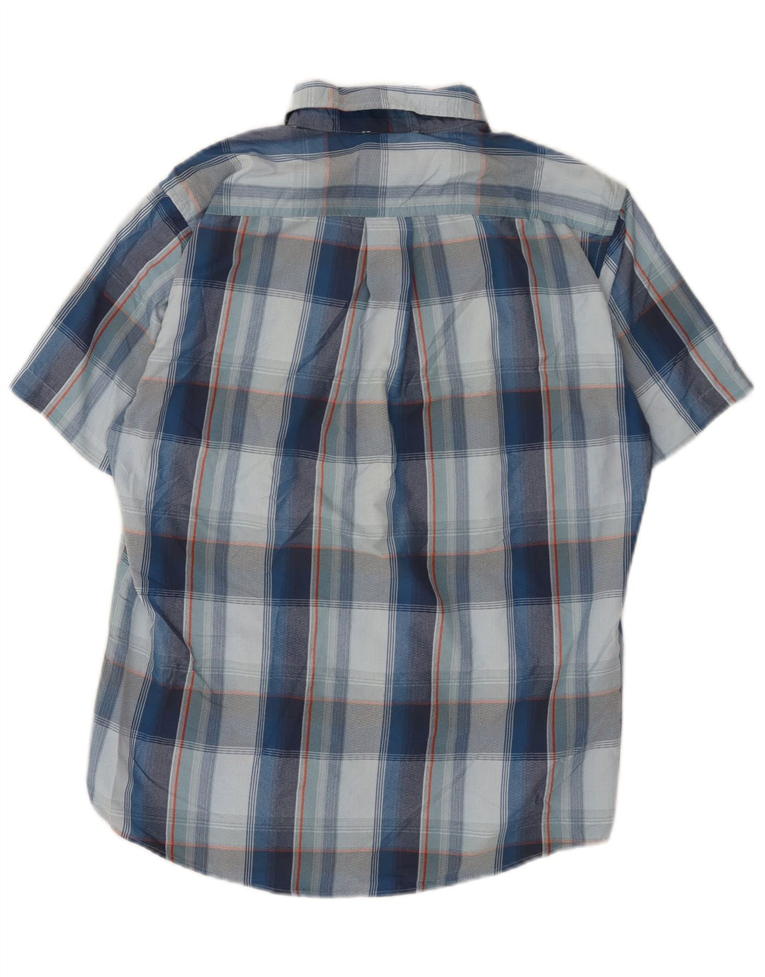 EDDIE BAUER Chemise classique à manches courtes pour homme en nylon à petits carreaux bleus