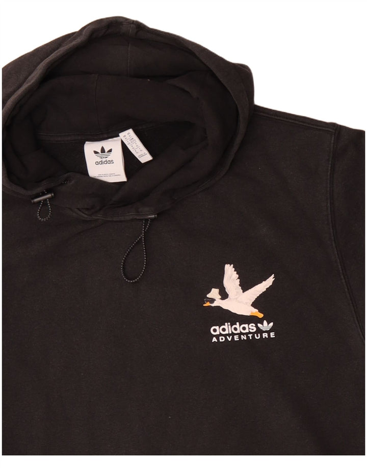 ADIDAS Pull à capuche Adventure Graphic pour homme XL en coton noir