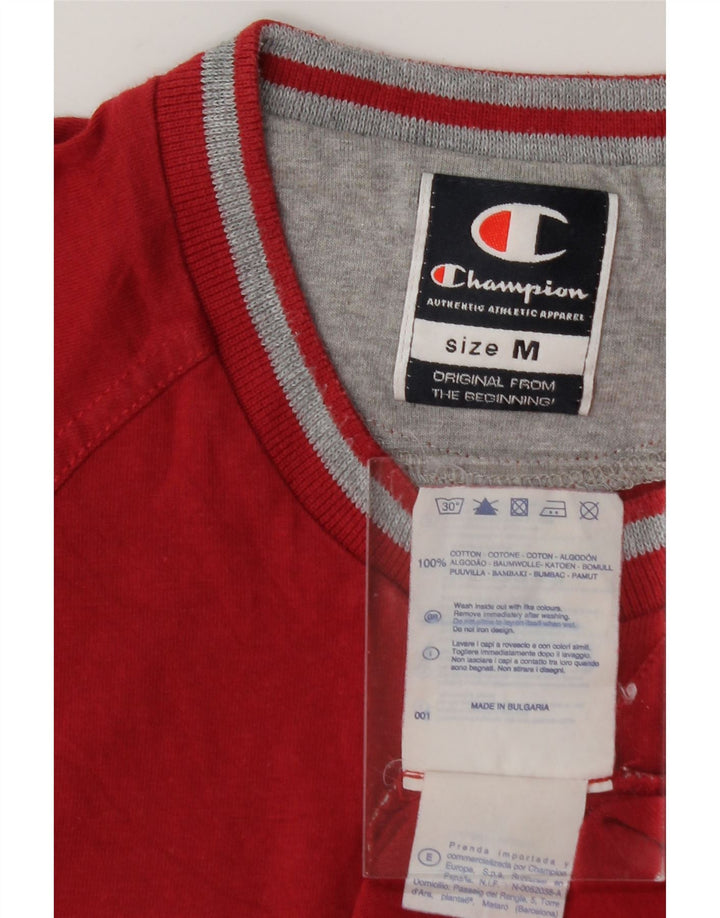 CHAMPION Womens T-Shirt Top UK 12 Medium Red Cotton Vintage Champion and Second-Hand Champion from Messina Hembry 