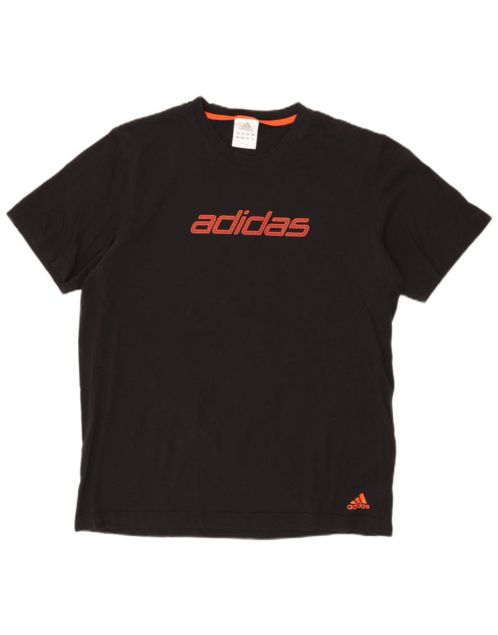 ADIDAS T-shirt graphique pour hommes, grand, en coton noir