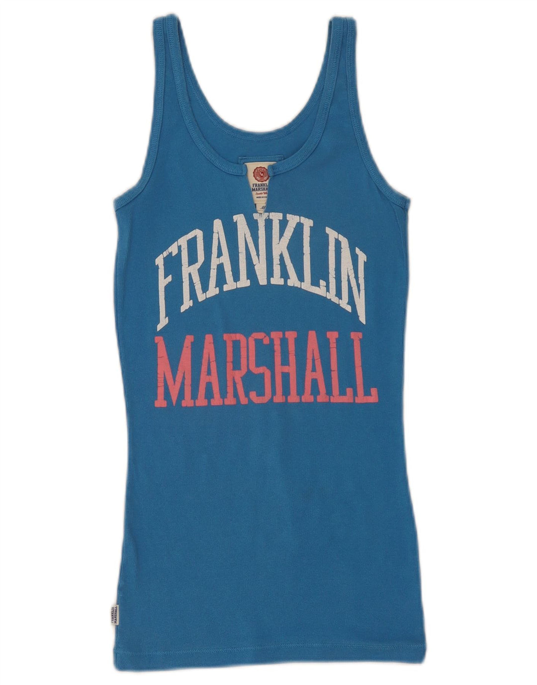Franklin & Marshall Débardeur graphique pour femme UK 12 Bleu moyen Coton