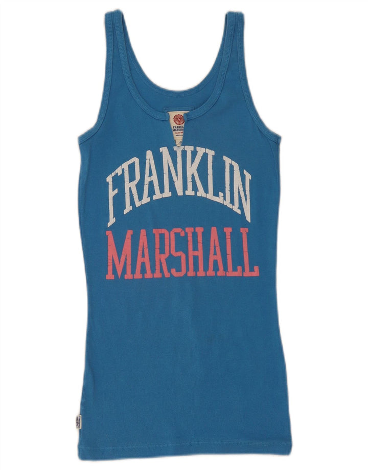Franklin & Marshall Débardeur graphique pour femme UK 12 Bleu moyen Coton