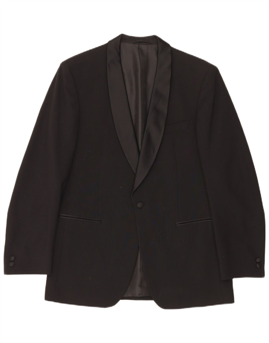 Wilvorst Veste blazer à 1 bouton pour homme UK 38 Noir moyen Laine vierge