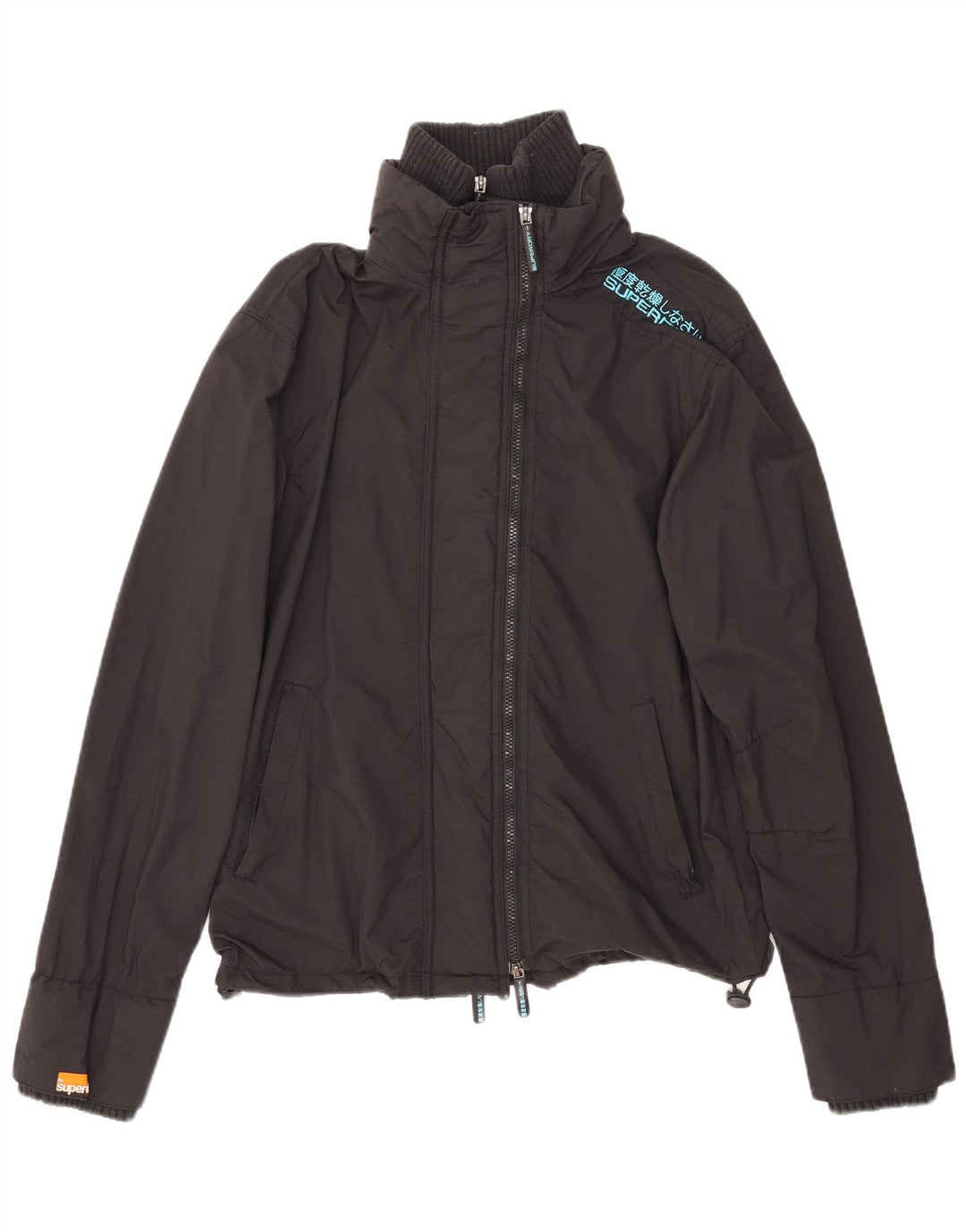 Superdry Veste de Pluie Homme UK 40 Large Noir Nylon