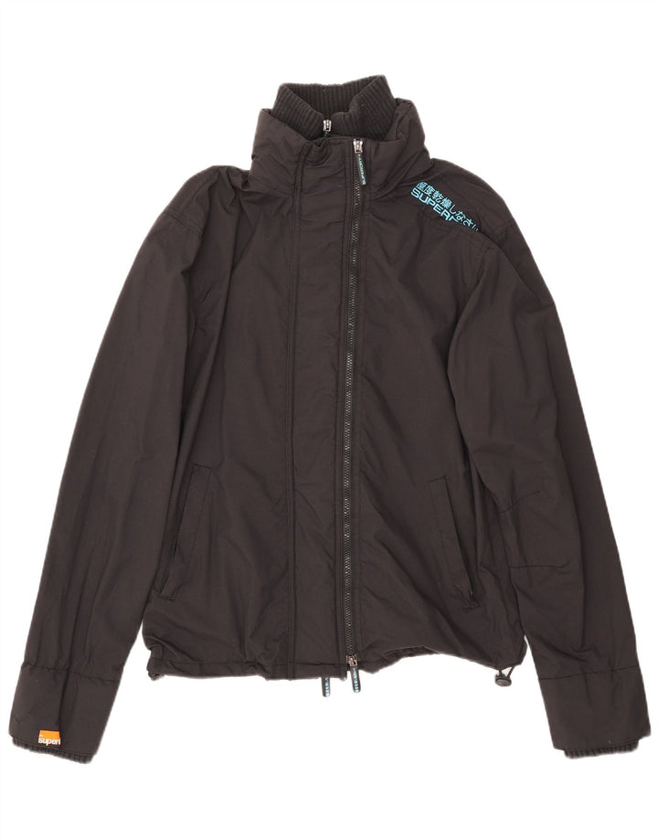 Superdry Veste de Pluie Homme UK 40 Large Noir Nylon