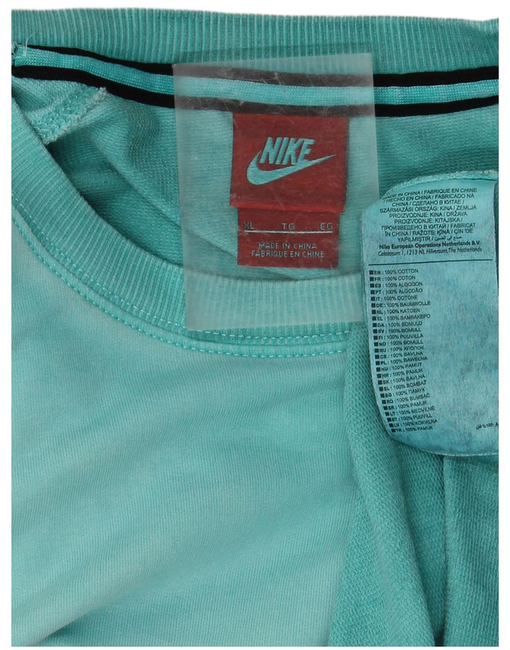 NIKE Sweat-shirt graphique pour homme XL en coton turquoise