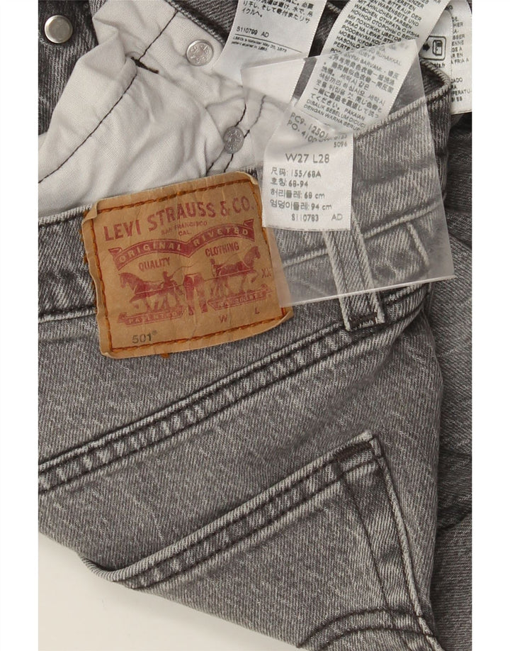 Levi's Jean Droit 501 Femme W27 L28 Gris Coton