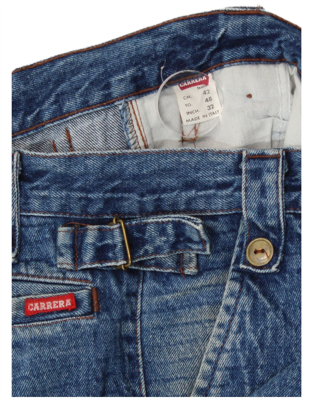 Carrera Femme Jean Ample Taille Haute W32 L27 Bleu Coton