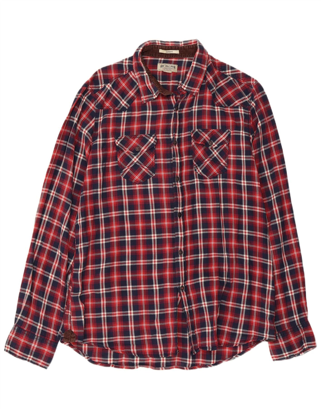 MARLBORO CLASSICS Chemise en flanelle sur mesure pour homme XL à carreaux rouges