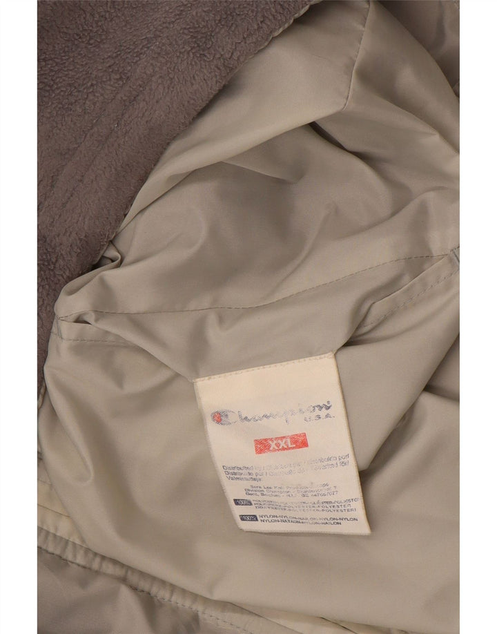 Champion Veste polaire réversible à capuche pour homme UK 44 2XL Gris Polyester