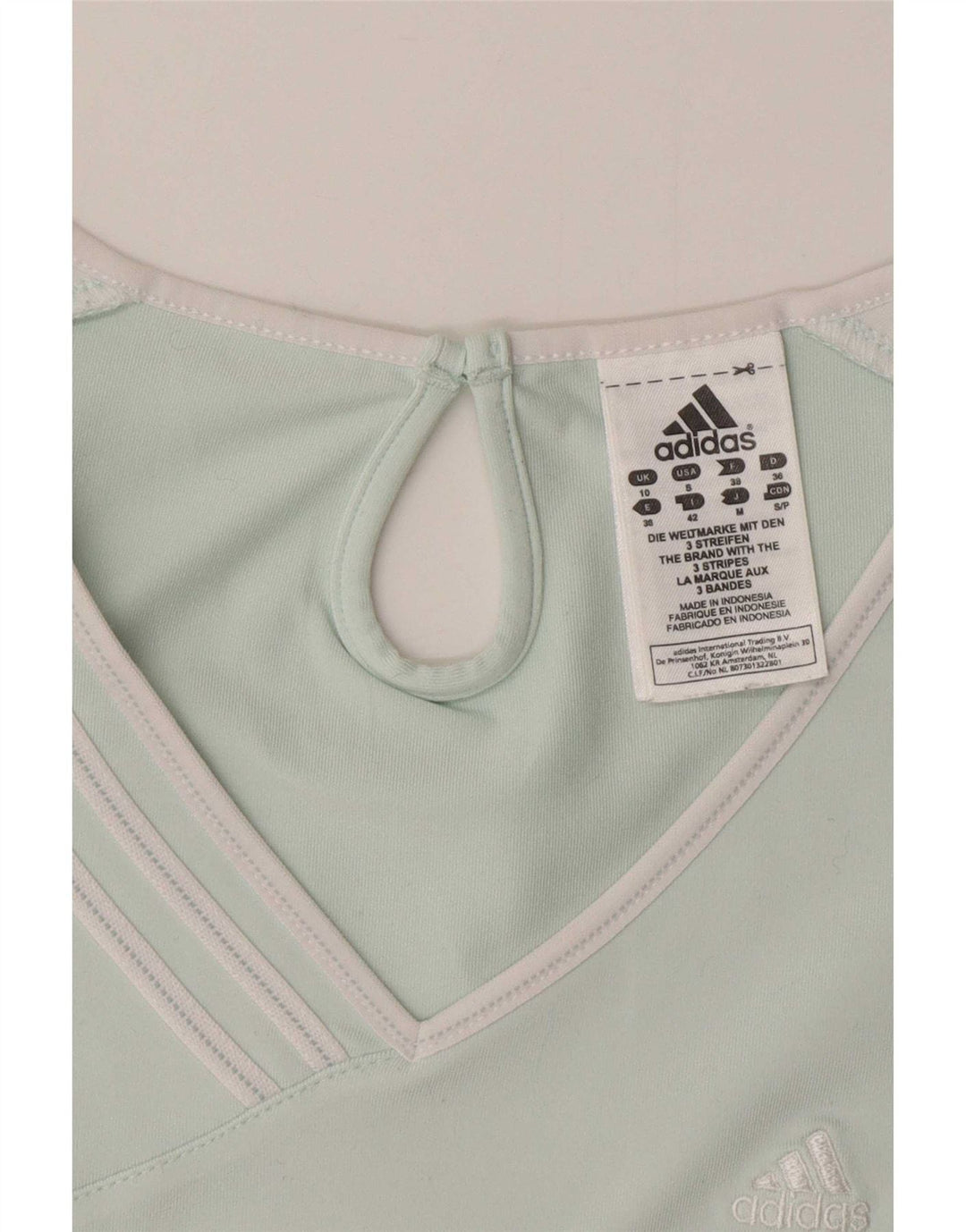 Adidas Climalite T-Shirt Top UK 10 Petit Turquoise Polyester