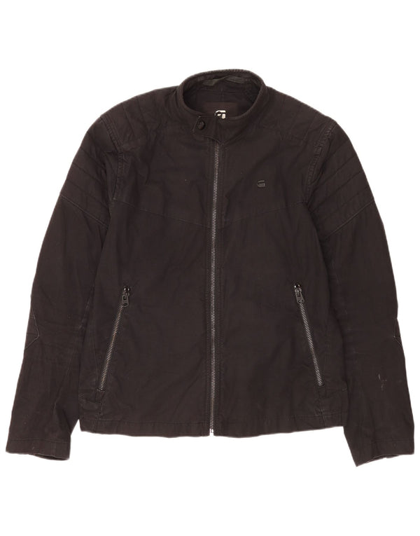 G-Star Mens Racer Jacket UK 40 Large Black Cotton