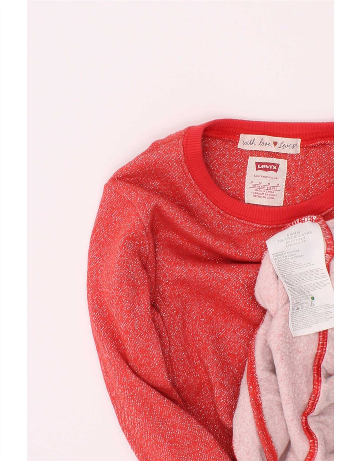 Levi's Sweat-shirt Fille 5-6 ans Rouge Moyen Coton