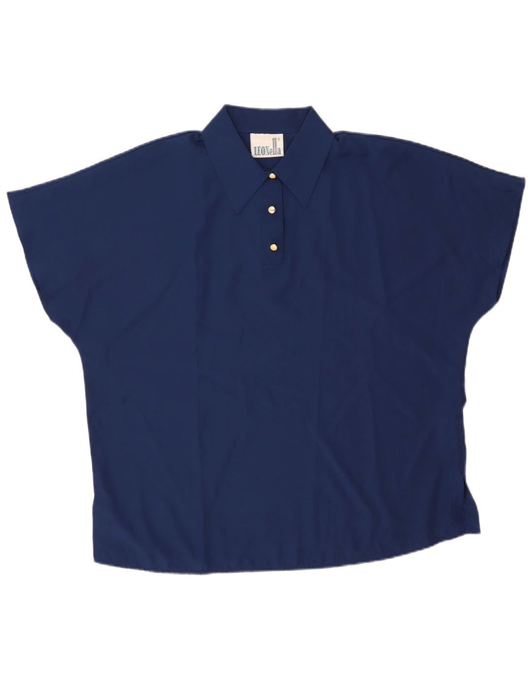 Polo surdimensionné femme vintage UK 18 XL Bleu Marine Polyester