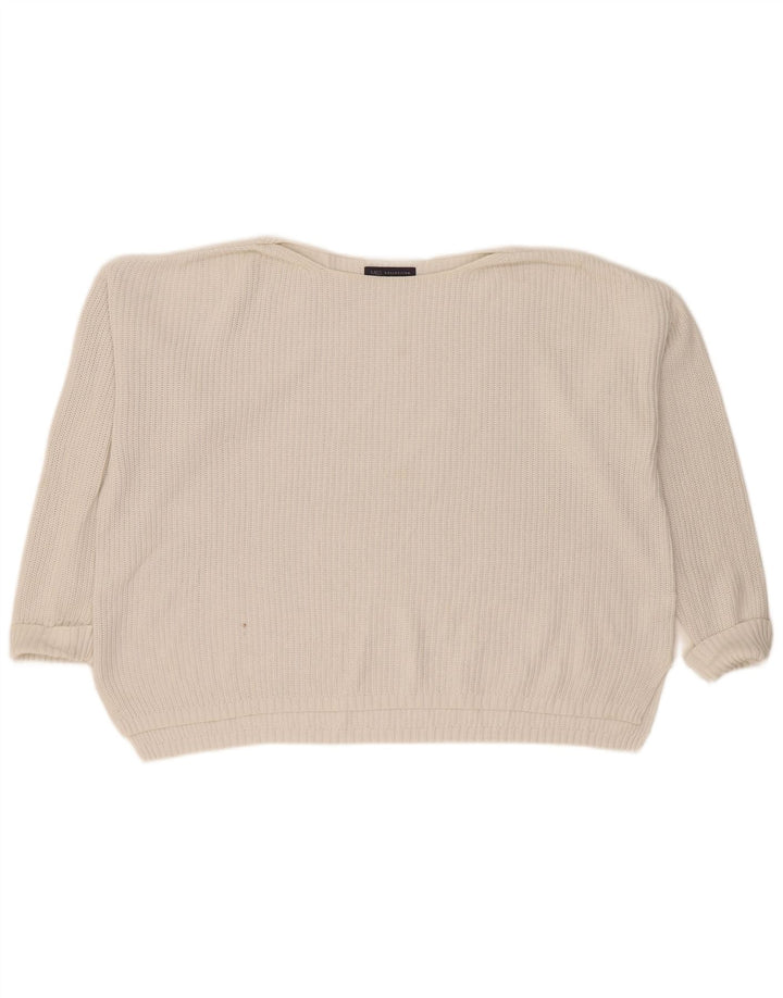 Marks & Spencer Pull surdimensionné à col rond pour femme UK 18 XL Blanc