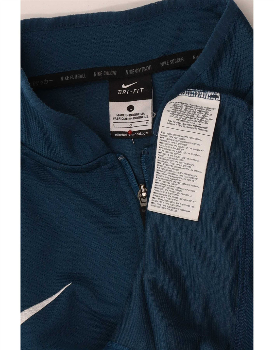 Nike Hommes Dri Fit Survêtement Top Veste Grand Bleu Colorblock Polyester