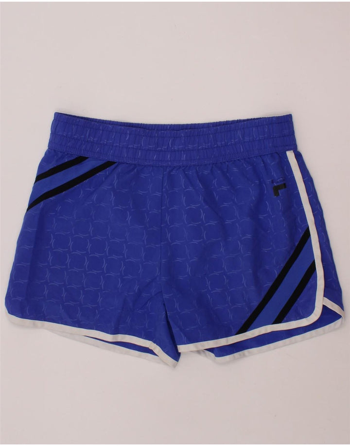 FILA Short de Sport Fille 10-11 ans Bleu Moyen Géométrique Polyester