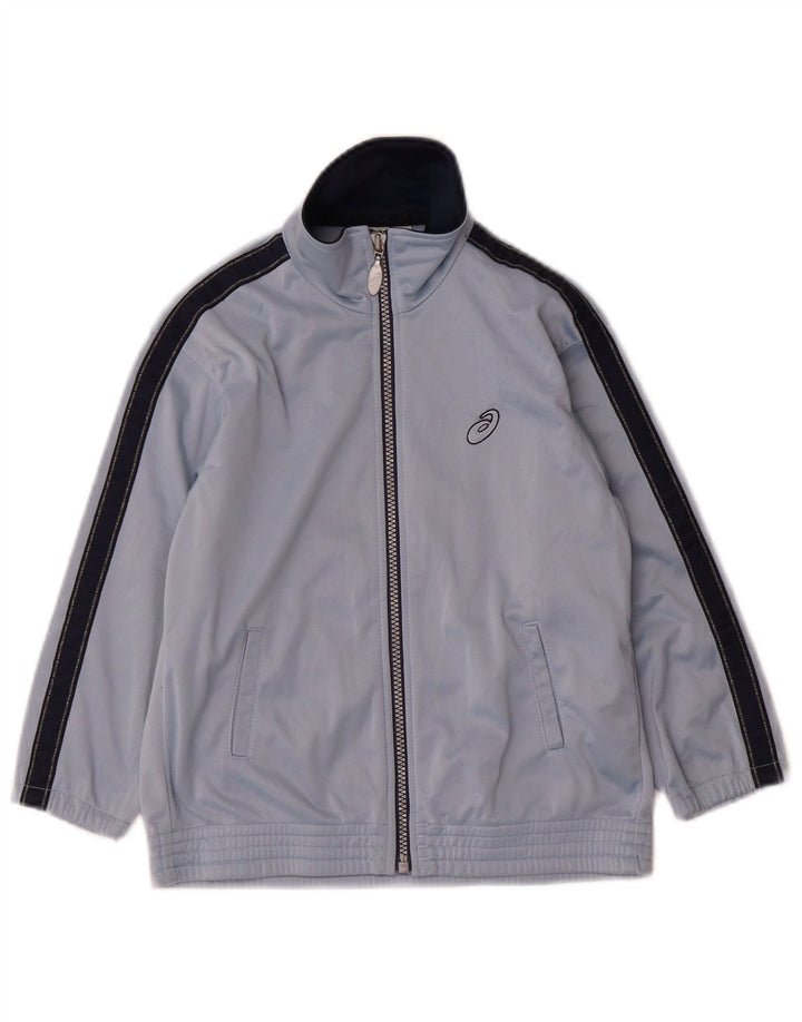 ASICS Veste de survêtement pour garçon 5-6 ans Bleu Colorblock