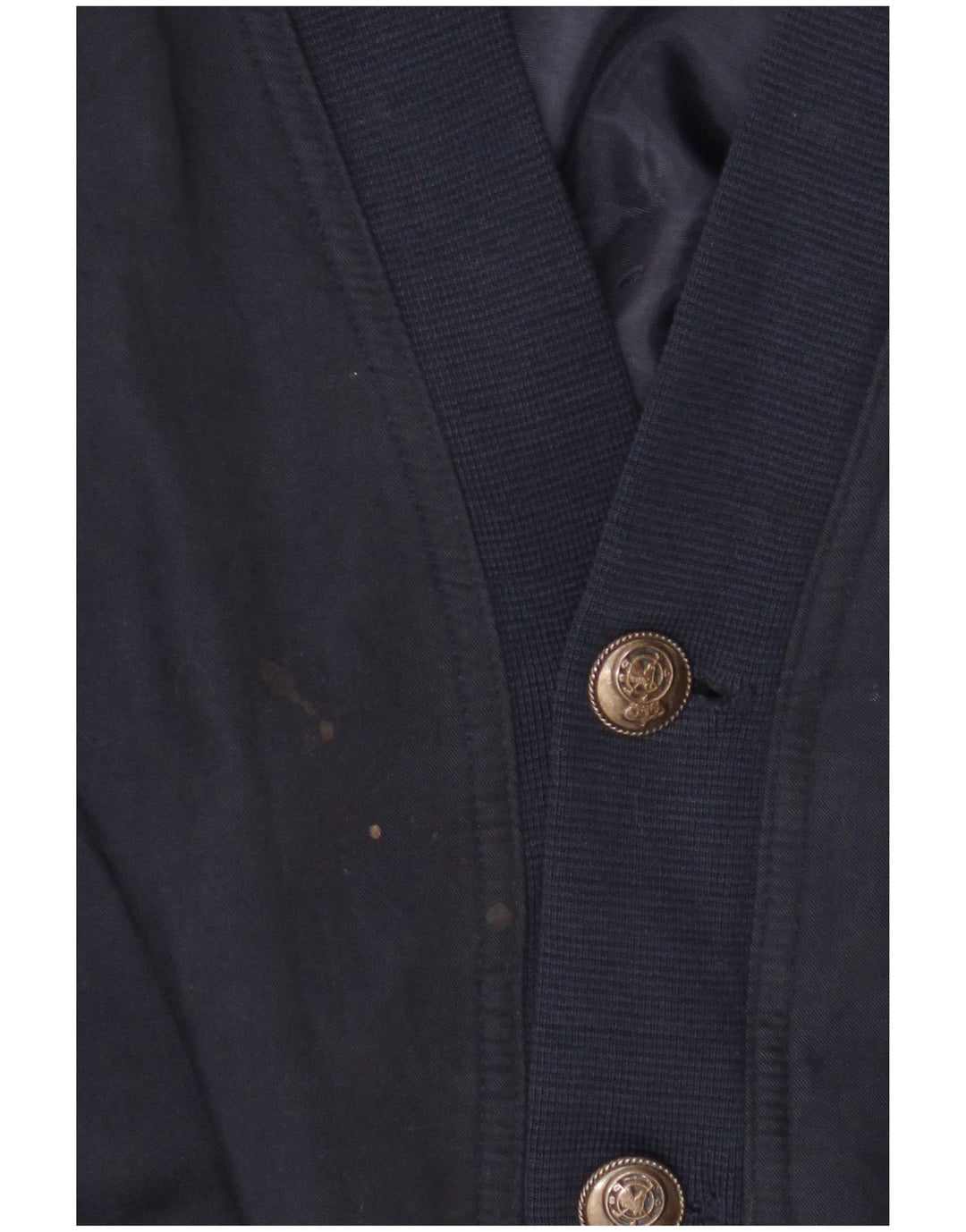 vintage Mens Bomber Jacket UK 40 Grande Soie Bleu Marine