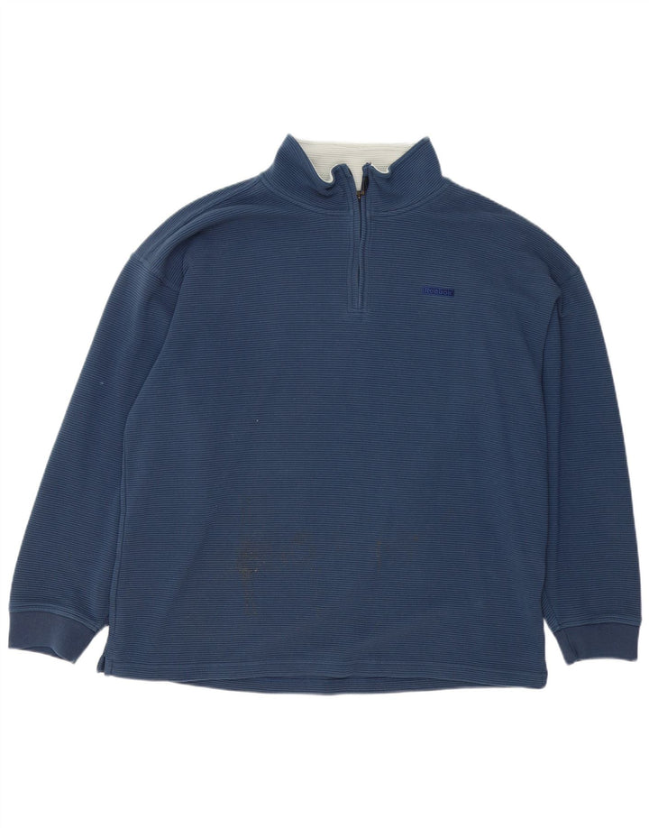 Reebok Pull ample à col zippé pour homme Bleu Polyester