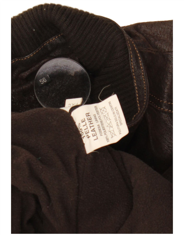 VINTAGE Veste en cuir homme IT 56 3XL Cuir marron