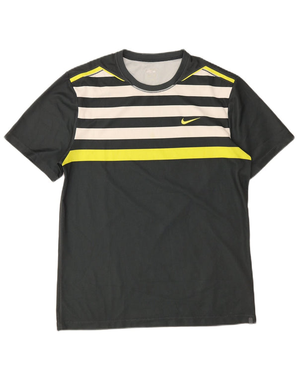 Nike Hommes T-Shirt Top UK 39/41 Vert Moyen Colorblock Polyester