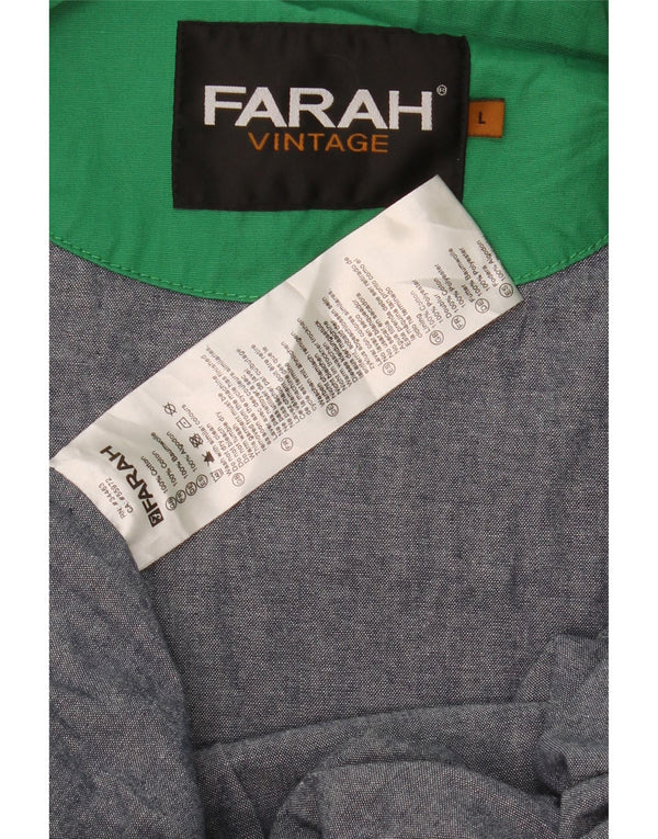 Farah Veste de pluie à capuche pour homme UK 40 Large Vert Coton