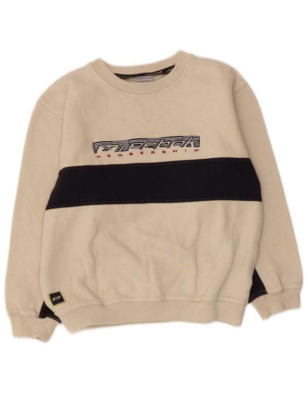 Reebok Sweat-shirt graphique pour garçon 10-11 ans Beige moyen colour block