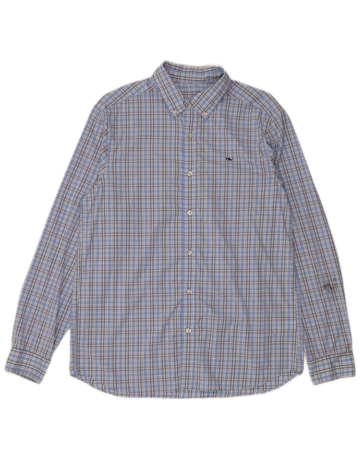 Vineyard Vines Chemise Classique Homme Bleu Moyen à Carreaux Nylon