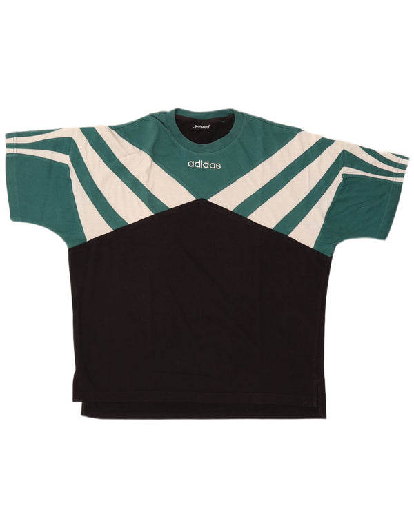 Adidas T-shirt graphique pour homme UK 42/44 Large Vert Colorblock Polyester