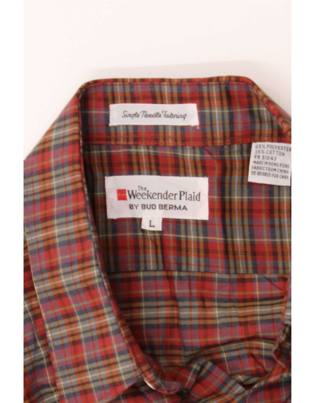 Bud Berma Chemise Weekender Homme Grand Carreau Rouge Polyester