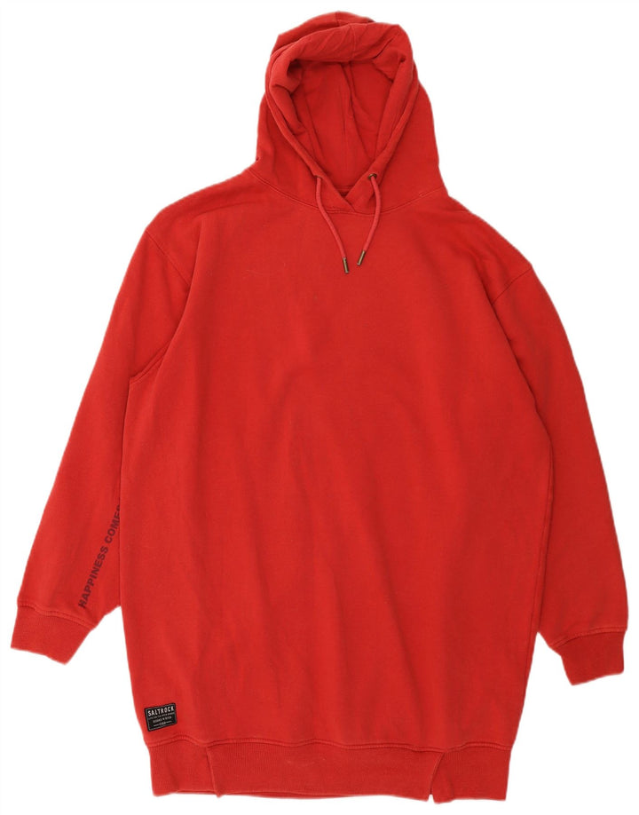 SALTROCK Robe à capuche graphique surdimensionnée pour femme UK 12 Coton rouge moyen