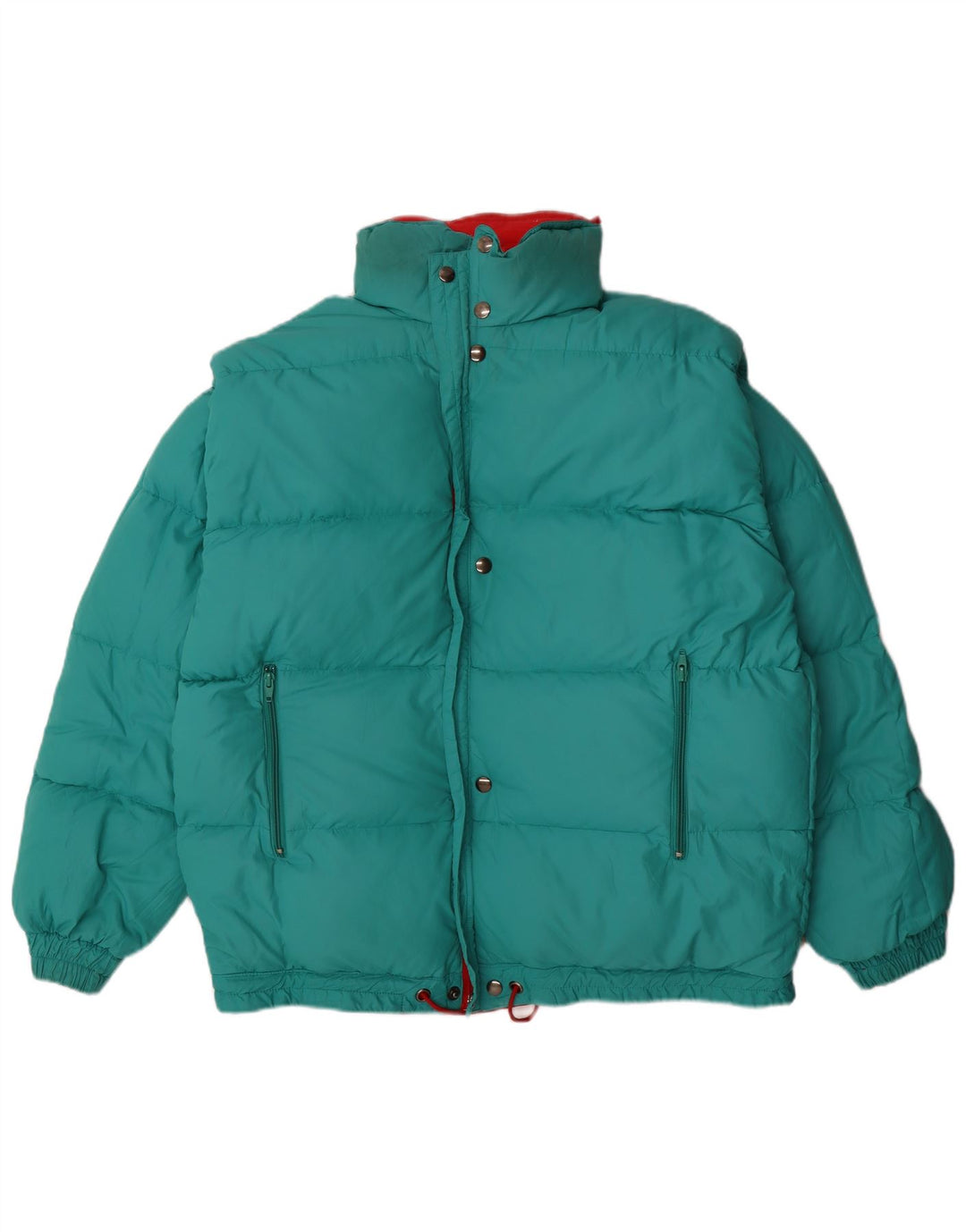 vintage Mens Hooded Reversible Jacket UK 38 Moyen Multicolore Hiver