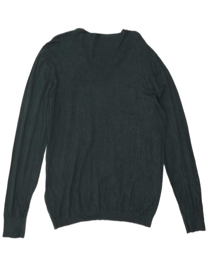 Zara Pull Col V Homme XL Vert Viscose