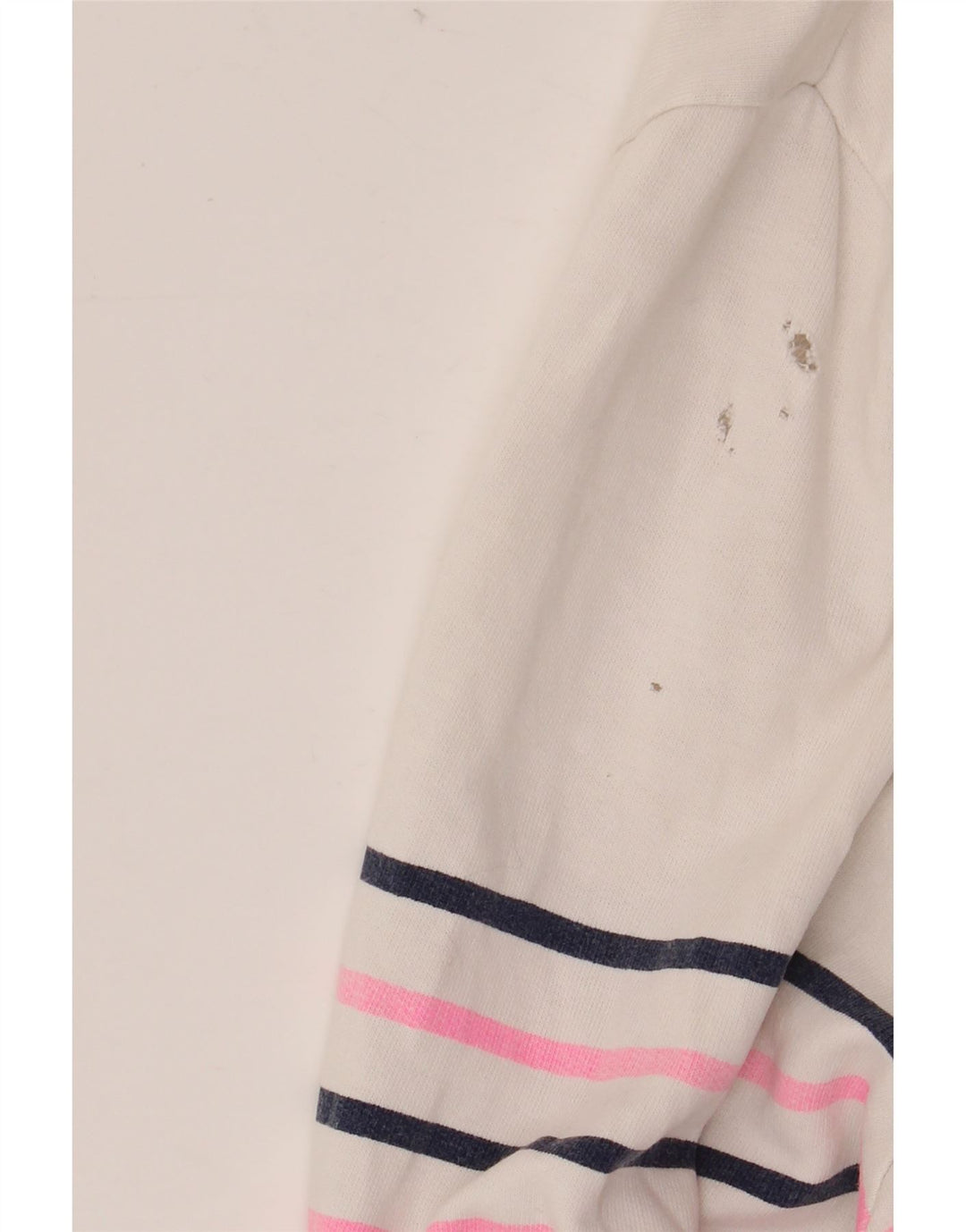 JOULES Sweat-shirt à col boutonné pour femme UK 20 2XL Rayé blanc