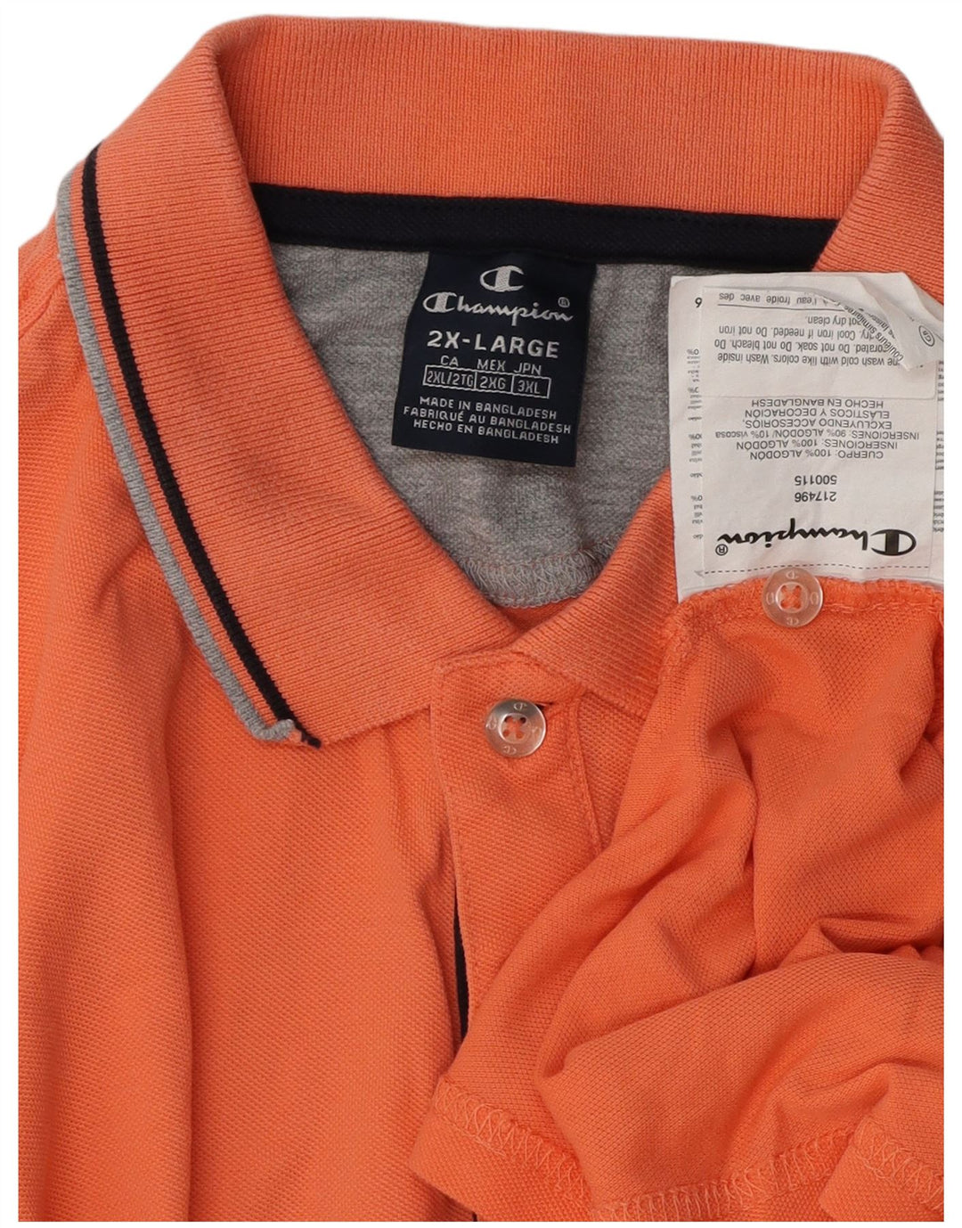 Champion Polo Homme 2XL Orange Coton