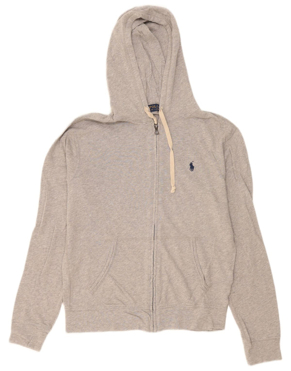 Polo Ralph Lauren Pull à capuche zippé pour homme Petit coton gris