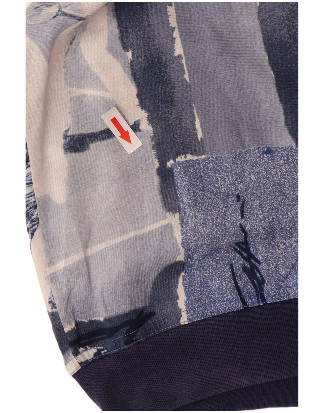 MANGO Chemise pull à manches courtes pour hommes, grand patchwork bleu