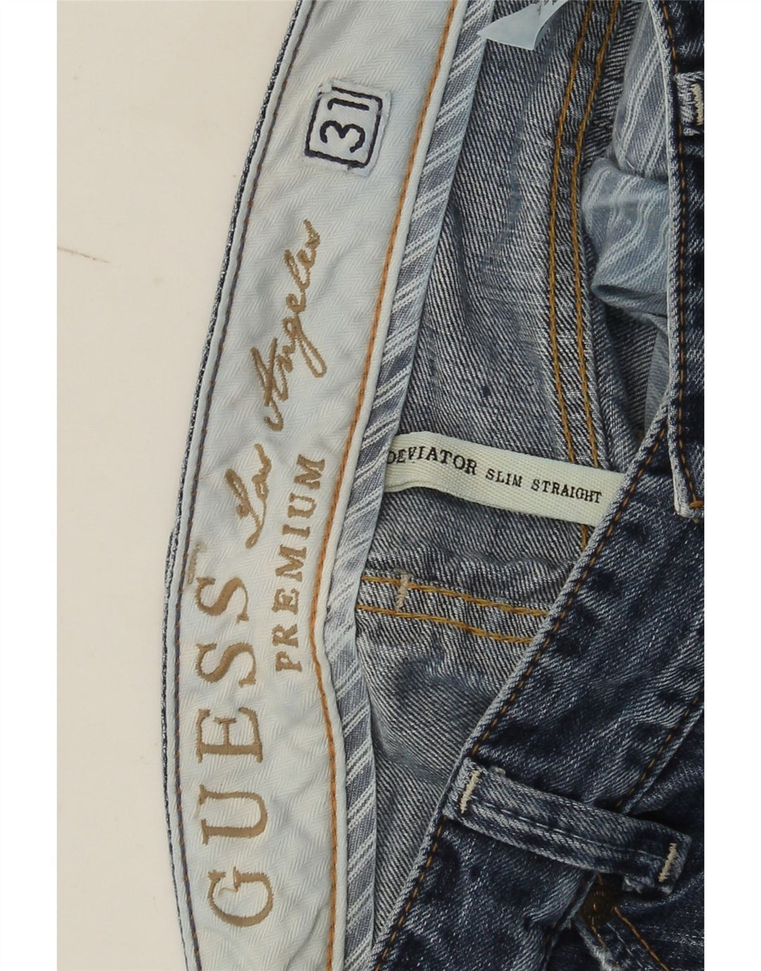 Guess Jean slim vieilli W31 L30 en coton bleu pour homme