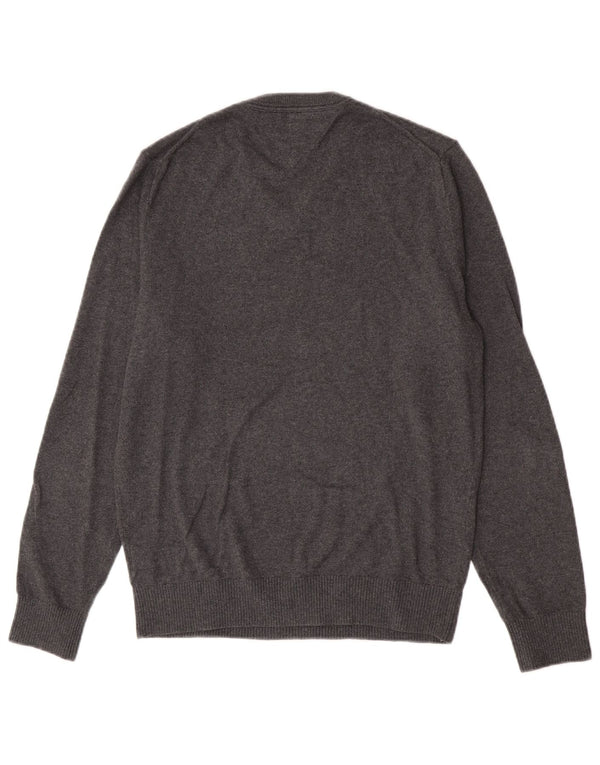Tommy Hilfiger Pull col V pour homme Petit gris Coton