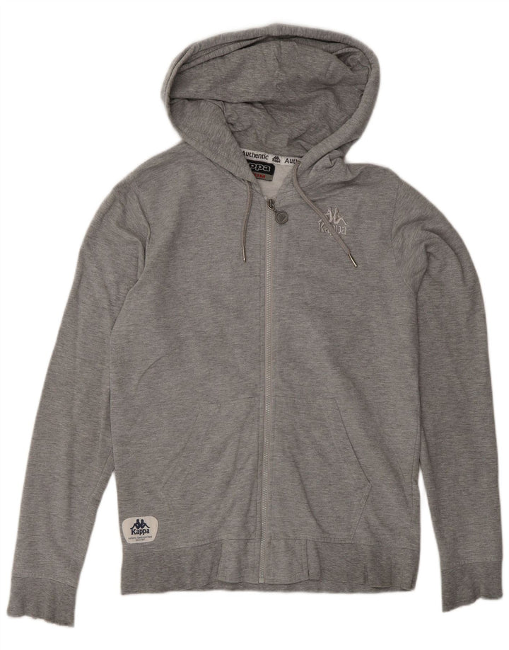Kappa Pull à Capuche Zippé Homme Gris Moyen Coton