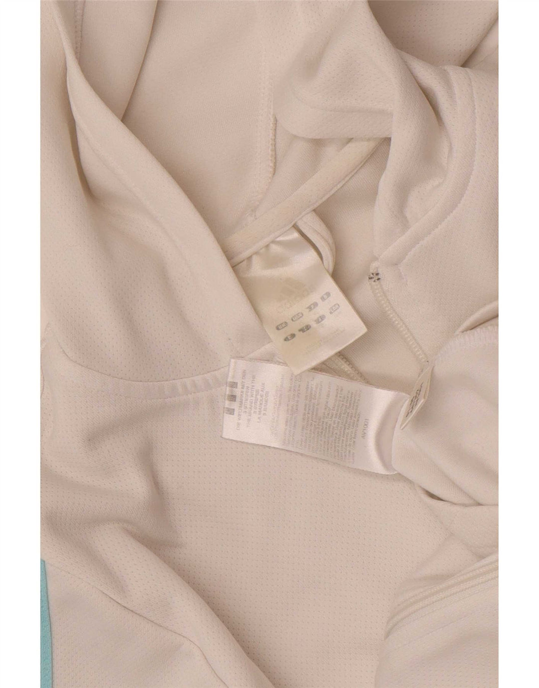 Adidas Pull à capuche zippé pour femme UK 12 Polyester blanc moyen